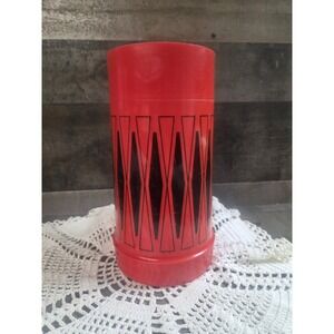 Vintage THERMOS King-Seeley  Plastic Red With Black Diamond Design USA